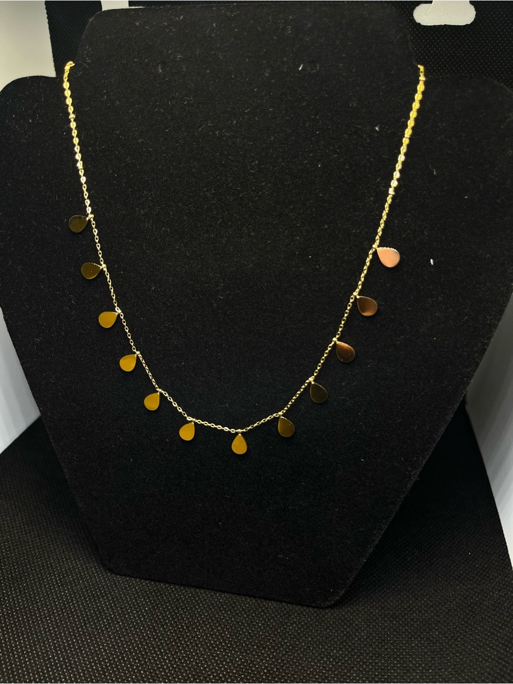 Gold-plated Teardrop Charm Necklace - Women Jewelry